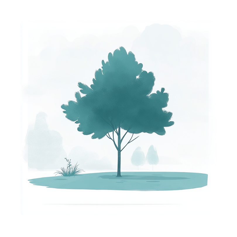 Illustration einer Baumbestattung