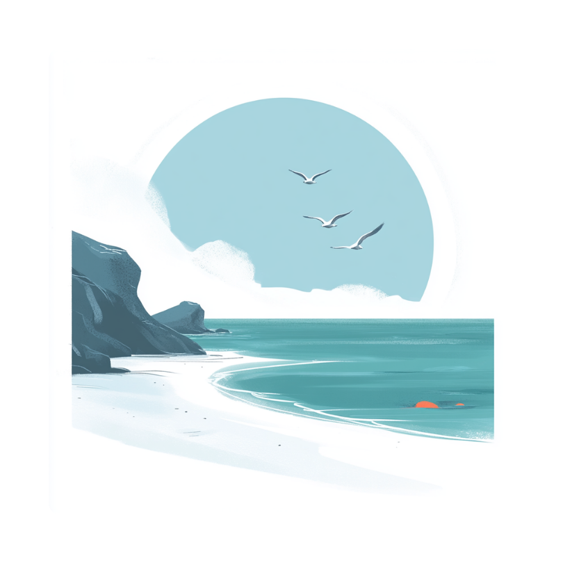 Illustration einer Seebestattung