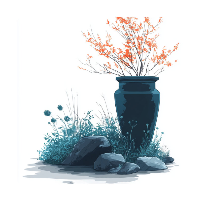 Illustration Feuerbestattung